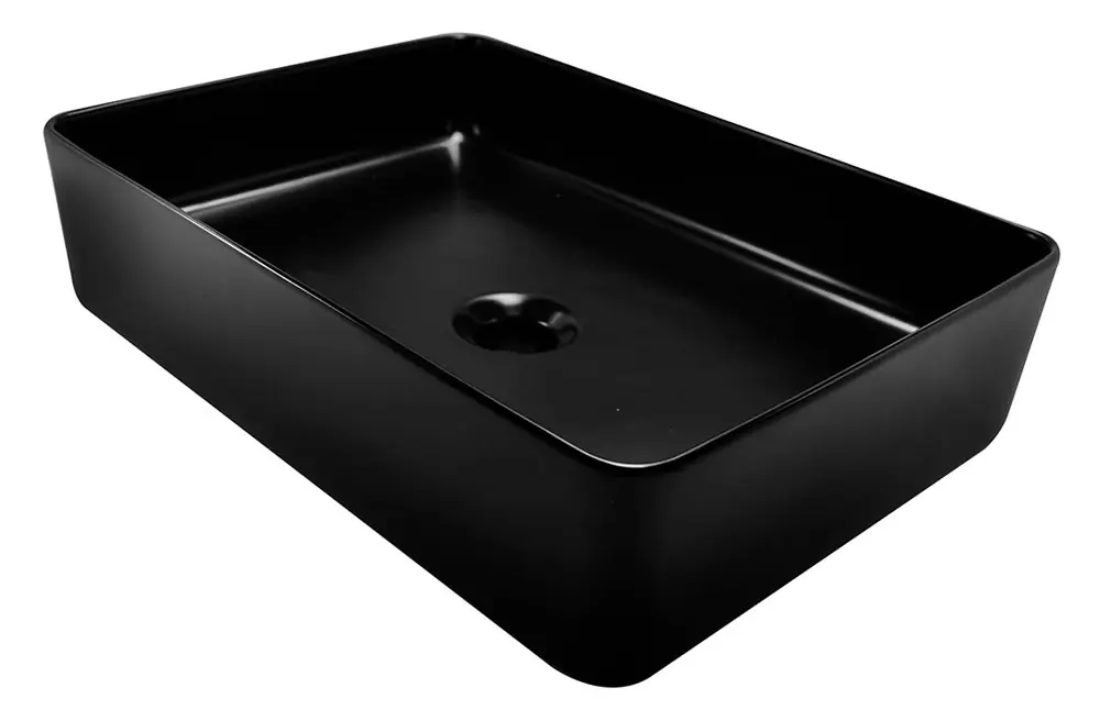 Wiesbaden Link Keramisch Waskom - Rechthoek - 35x50x12cm - Mat Zwart Goedkoop