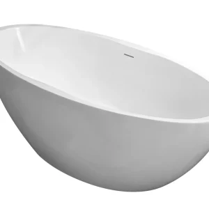 Wiesbaden Oval Acryl Vrijstaande Ligbad inclusief Clickwaste, Sifon & Potenset - 170x78x60cm - Wit Aanbieding
