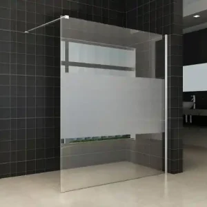 Premium Wiesbaden Partly Inloopdouche - Nano Coating - 10mm Helder/Melk Glas - 160x200cm - Chrome
