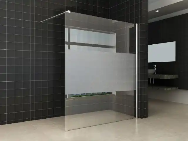 Premium Wiesbaden Partly Inloopdouche - Nano Coating - 10mm Helder/Melk Glas - 160x200cm - Chrome