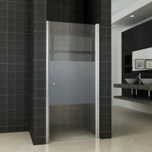 Lage Kosten Wiesbaden Partly Nisdeur - Rechts Scharnierprofiel - Nano Coating - 8mm Helder Glas - 100x202cm - Chroom