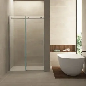 Alleen Vandaag Wiesbaden Puerta Schuifdeur - Muurprofiel - Nano Coating - 8mm Helder Glas - 140x202cm - Chroom