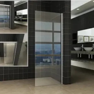 Wiesbaden Puerta Zijwand - Muurprofiel - Nano Coating - 8mm Helder Glas - 120x200cm - Chroom Hoge Kwaliteit