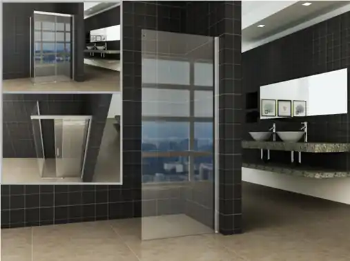 Wiesbaden Puerta Zijwand - Muurprofiel - Nano Coating - 8mm Helder Glas - 90x200cm - Chroom Express Levering