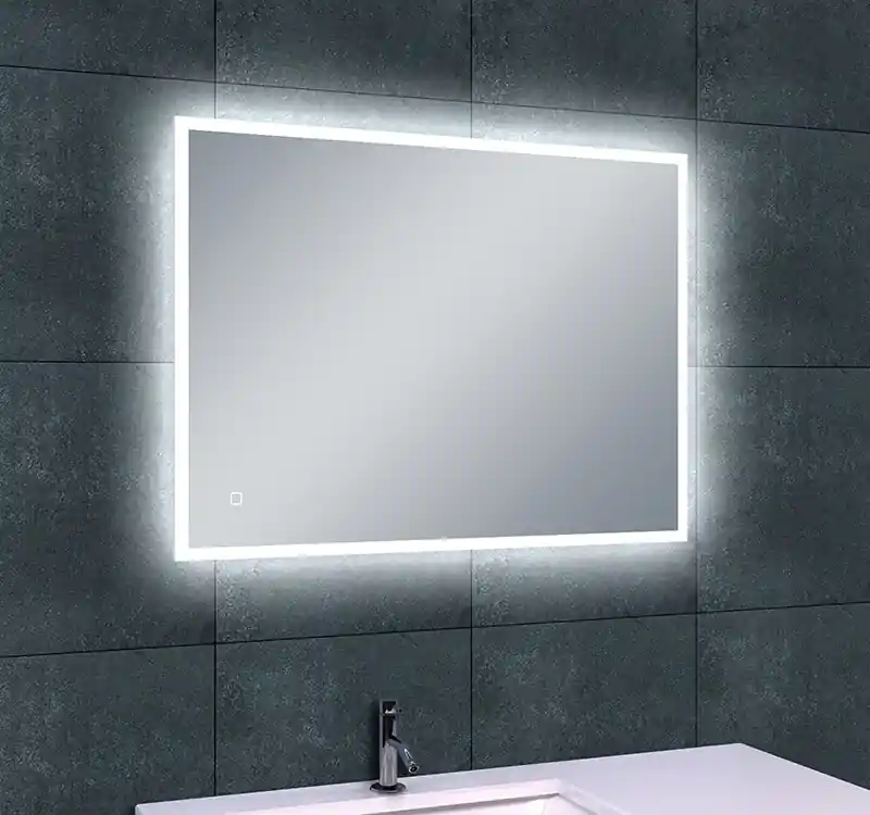Wiesbaden Quatro Spiegel met LED Verlichting - Rechthoek - Dimbaar - Spiegelverwarming - 70x50cm Actieprijs