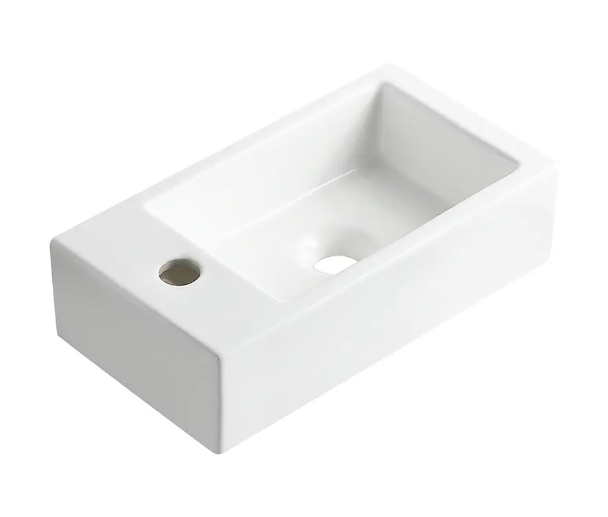 Flitsaanbieding Wiesbaden Rhea M Keramisch Fontein - Links - 40x22x11cm - Wit