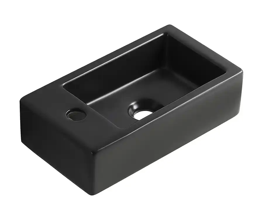 Koopje Wiesbaden Rhea M Keramisch Fontein - Links - 40x22x11cm - Mat Zwart