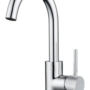 Must-Have Wiesbaden Ribbd Wastafelkraan met Draaibare Uitloop - Opbouw - Chroom