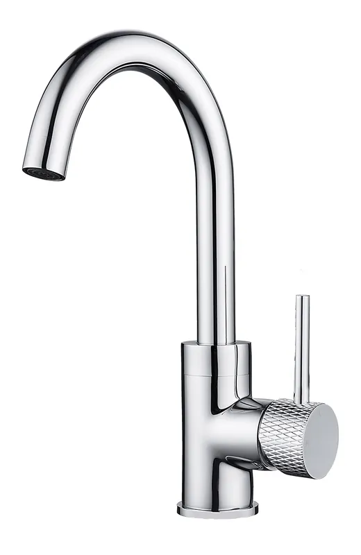 Must-Have Wiesbaden Ribbd Wastafelkraan met Draaibare Uitloop - Opbouw - Chroom