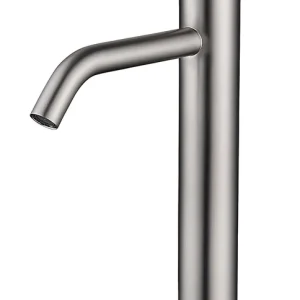 Wiesbaden Ribbd XL Wastafelkraan - Opbouw - Hoog - Geborsteld RVS Beste Prijs