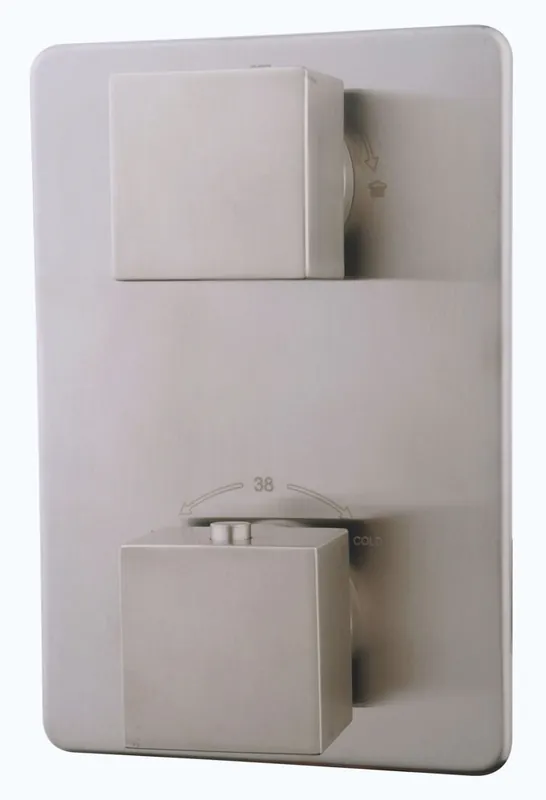 Wiesbaden Rombo Thermostatische Inbouw Douchekraan met 2-Weg Omstel - Afbouwdeel - Geborsteld RVS Bestseller