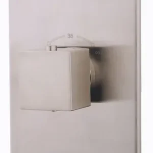 Wiesbaden Rombo Thermostatische Inbouw Douchekraan met 3-Weg Omstel - Afbouwdeel - Geborsteld RVS Snelle Levering