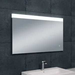 Korting Wiesbaden Single Spiegel met LED Verlichting - Rechthoek - Dimbaar - Spiegelverwarming - 100x60cm