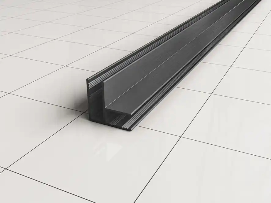 Korting Wiesbaden Slim Hoekprofiel 200x1cm - Geborsteld Gunmetal