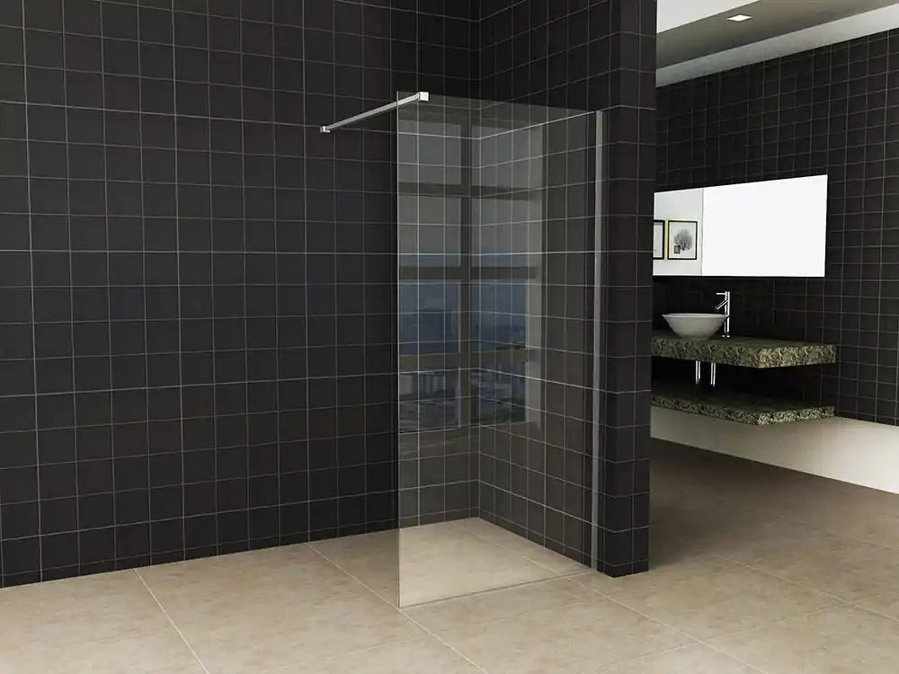 Wiesbaden Slim Los Glasplaat - Nano Coating - 8mm Helder Glas - Zonder Profiel & Stabilisatiestang - 80x200cm Alleen Vandaag
