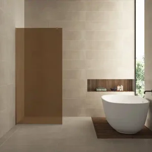 Wiesbaden Slim Los Glasplaat - Nano Coating - 8mm Warm Koper Glas - Zonder Profiel & Stabilisatiestang - 100x200cm Flitsaanbieding