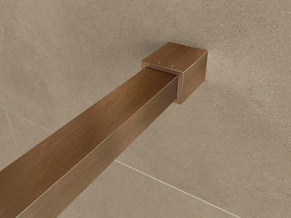 Gecertificeerd Wiesbaden Slim Profielset + Stabilisatiestang - 120cm - Geborsteld Brons Koper