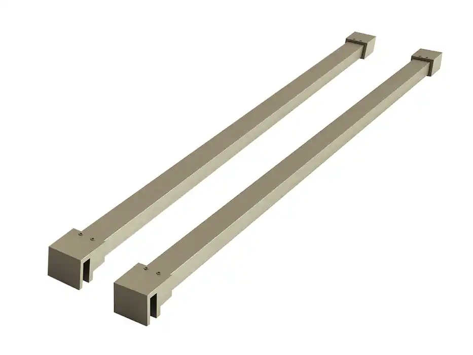 Nu Kopen Wiesbaden Slim Set Stabilisatiestangen voor Vrijstaande Inloopdouche - 120cm - Geborsteld Messing