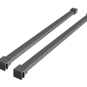 Direct Verzonden Wiesbaden Slim Set Stabilisatiestangen voor Vrijstaande Inloopdouches -120cm - Geborsteld Gunmetal