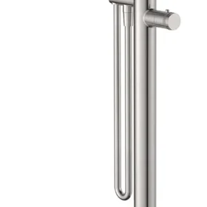 Premium Wiesbaden Sphere Thermostatische Vrijstaande Badkraan met Staaf Handdouche - Geborsteld RVS