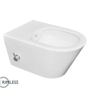 Wiesbaden Stero Wandcloset met Bidet en ingebouwde Bidetkraan - Warm/Koud Water - 53cm - Wit Koop Vandaag