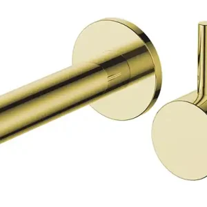 Must-Have Wiesbaden Style Inbouw Wastafelkraan met Rechte Uitloop & Rozetten - Geborsteld Messing