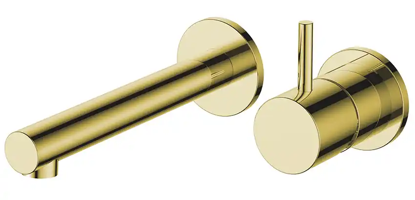 Must-Have Wiesbaden Style Inbouw Wastafelkraan met Rechte Uitloop & Rozetten - Geborsteld Messing