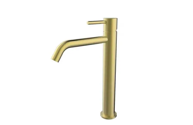 Favoriet Wiesbaden Style XL Wastafelkraan - Opbouw - Hoog - Geborsteld Messing