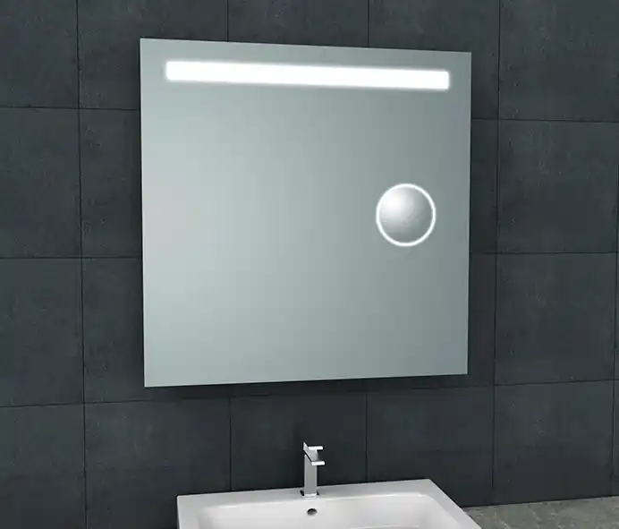 Wiesbaden Tigris Spiegel met LED Verlichting & Scheerspiegel - Vierkant - 80x80cm Alleen Vandaag