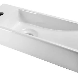 Premium Wiesbaden Trim XS Keramisch Fontein - Kraangat Links - 38x14,5x8cm - Wit