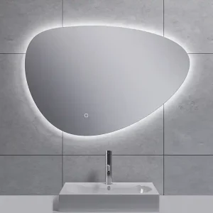 Exclusieve Aanbieding Wiesbaden Uovo Spiegel met LED Verlichting - Dimbaar - Spiegelverwarming - Asymmetrisch - 80x55cm