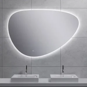Exclusieve Aanbieding Wiesbaden Uovo Spiegel met LED Verlichting - Dimbaar - Spiegelverwarming - Asymmetrisch - 120x80cm