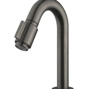 Wiesbaden Victoria Opbouw Fonteinkraan - Draaiknop - Geborsteld Gunmetal Speciale Aanbieding