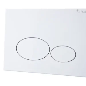 Rechtstreeks Van De Fabrikant Wiesbaden X32 Metalen Toilet Bedieningsplaat voor DuoSpoeling - Mat Wit