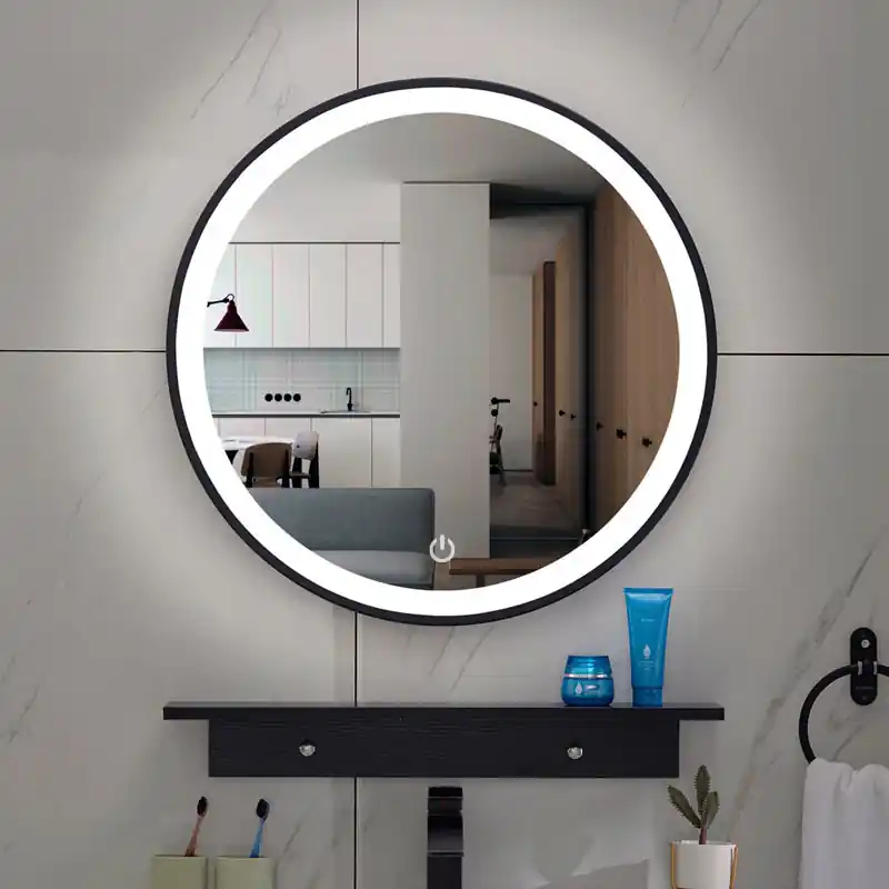 Alleen Vandaag Xellanz Lista Nera LED Spiegel - Dimbaar - Rond - Ø80cm - Mat Zwart