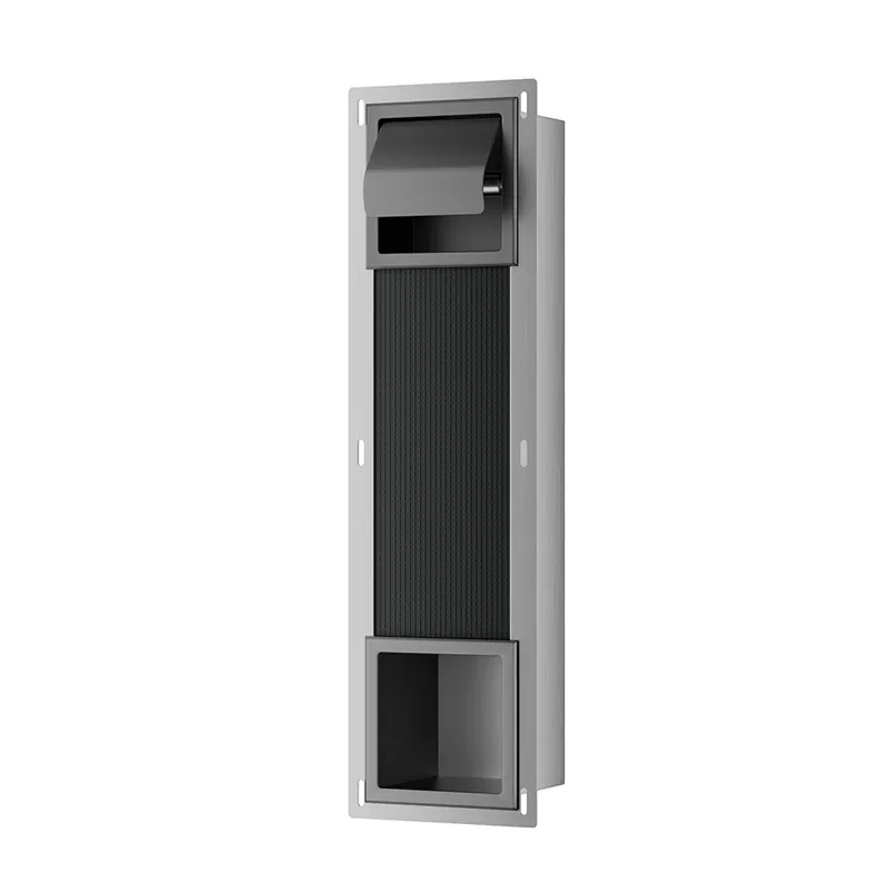 Lage Prijs Xellanz Rocko Inbouw Toiletrolhouder met Klep & Reserverolhouder - Geborsteld Gunmetal
