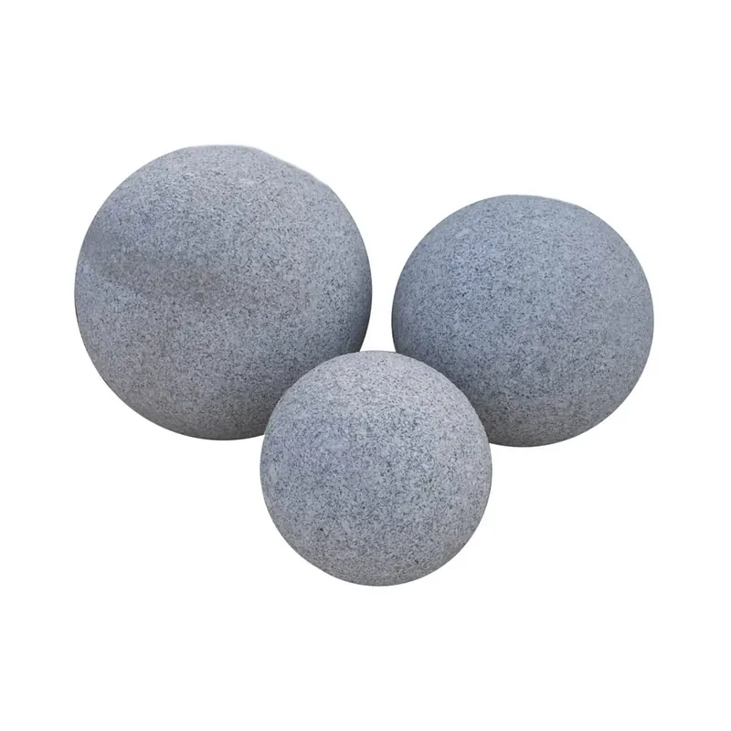 Natuursteen Set Bollen Asian White Gebouchardeerd 25 – 35 – 45 cm Lage Prijs