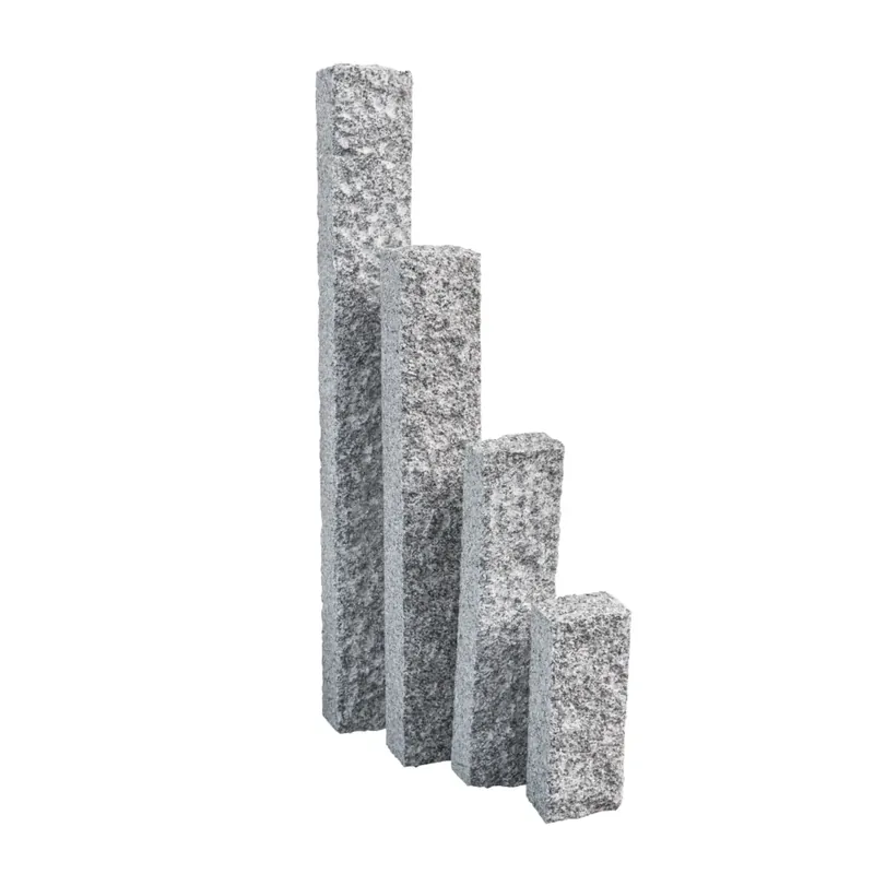 Gratis Retour Natuursteen Palissade Graniet Lichtgrijs Premium 12x12x75 cm