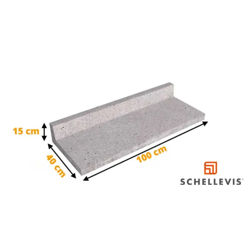 Schellevis Traptrede L Model Grijs 100x40x15 Meest Verkocht
