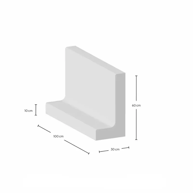 Betaalbaar L-Element 60x30x100x10 cm zichtbeton Grijs