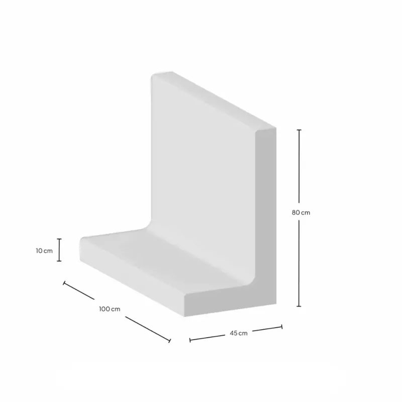 Fabrieksprijs L-Element 80x45x100x10 cm zichtbeton Grijs