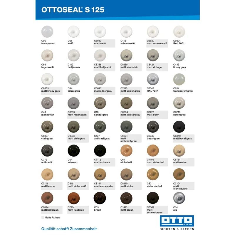 Ottoseal S125 Kleurenkaart klein Nieuw