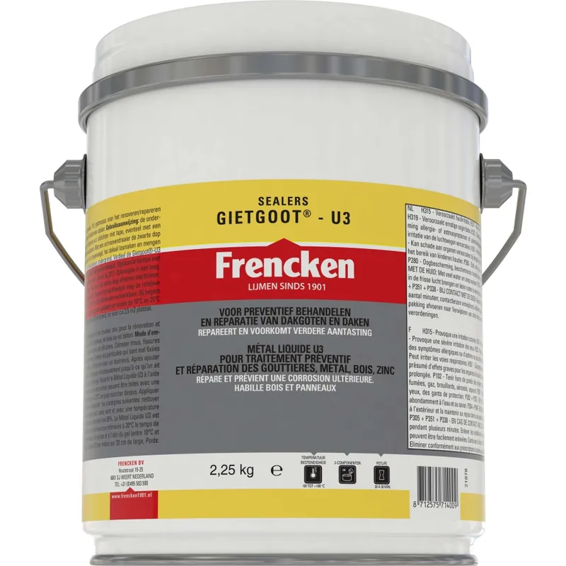 Gereduceerde Prijs Frencken Gietgoot U3 Zink | set 2,25kg