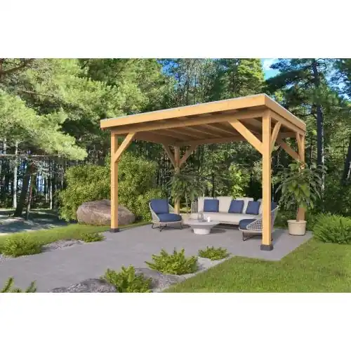 Overkapping douglas DHZ 400x430 cm aktiemodel Gecertificeerd