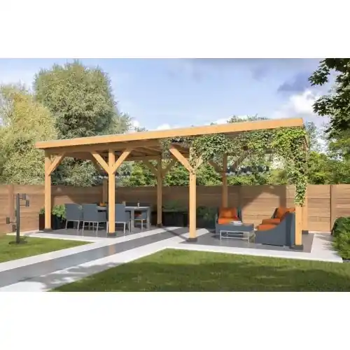 Overkapping douglas DHZ 750x330 cm aktiemodel Alleen Vandaag