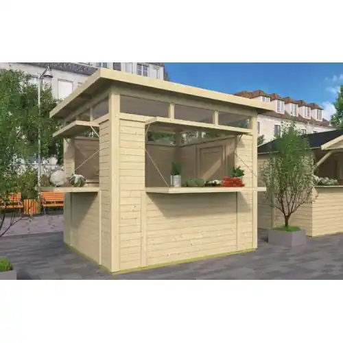 Laatste Versie Blokhut Kiosk Claus 277 x 244 cm