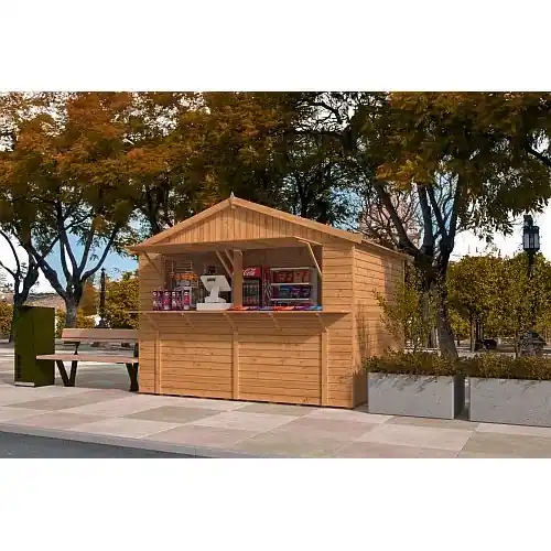 Blokhut Kiosk Santa 300 x 250 cm bruin geïmpregneerd Koop Vandaag