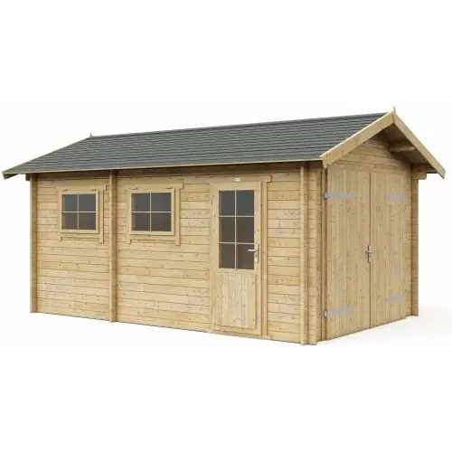 Blokhut 3755S Garage zadeldak Interflex 550x375 cm Must-Have