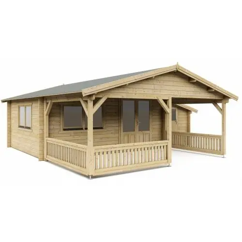 Speciale Aanbieding Blokhut 5x4+3Z Complete Interflex 500+150x400+300 cm