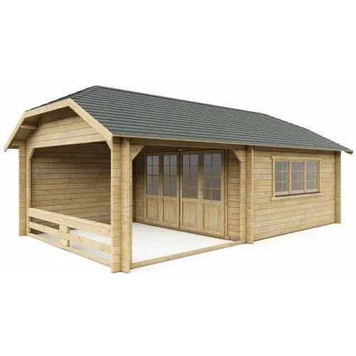 Op = Op Blokhut W4x3+3A Wolfskap Interflex 770x410 cm